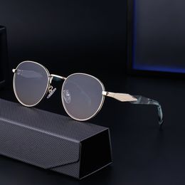 Trendy Oval Round Metal Sunglasses With Special Hinge And Stones Style Plastic Legs