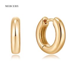 Mercery Hoop Ear Rings Fashion Charm Design Hies Earring Circle 14K Solid Gold Earrings