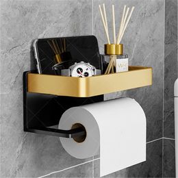 Toilet Paper Holders Stainless Steel Toilet Paper Holder Bathroom Wall Mount WC Paper Phone Holder Shelf Towel Roll Shelf Accessories 231212