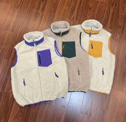 High quality designer men Lamb wool Retro X vest warm thick mens loose style oversize letter Autumn S M L XL size