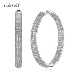 Top Quality 4cm Diameter Large Hoop Earrings White Jewellery Classic Jewellery Fast Women Big Circle Earring T190625320W