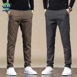 Men's Pants New Autumn Winter Cotton Pants Men Thick Business Slim Fit Korea Khaki Work Cargo Casual Trousers Brand Plus Size 28-40L231212
