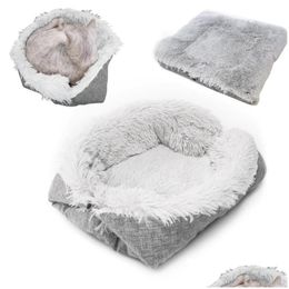 Kennels & Pens Kennels Pens Foldable Washable Pet Dog Cat Slee House Nest Plush Bed Winter Warm Pets Soft Mats Drop Delivery Home Gard Dhoiu