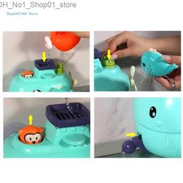 Bath Toys 85WA Baby Whale Bath Toy Animal Sprinkler Waterwheel Water Toy Bubble Toy Q231212