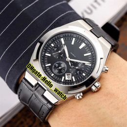 Cheap New Overseas 5500V 000R Automatic Mens Watch Date Black Dial 316L Steel Case Leather Strap Sport Watches Hello watch 6 Color273K