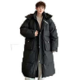 Men s Jackets X Long Down Jacket Men Winter High quality white duck down Cold Resistant Coats for Women and Hooded Large pocket clothing 231212