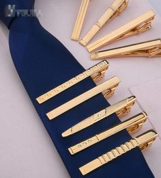 Gold Tie Clips 13 styles fashion neck clip men039s Necktie Clip For father Business tie Clip Christmas gift TNT Fedex7205095