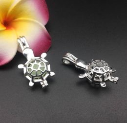 Pearl cage necklace pendant essential oil diffuser sea turtle provides silverplated 10pc plus your own pearl makes it more att9056250