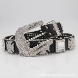 Belts Korean Version Of Fashionable Rhinestone Hip-hop Punk Style Women's Belt With Handmade Diamond Inlaid Jeans