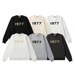 High version fog double line essentials silicone letter round neck Pullover Sweater male and female lovers high street fashion brand Fashion texture hoodie
