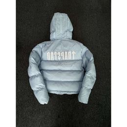 Trapstar London Decoded Hooded Puffer 2.0 Ice Blue Jacket Embroidered Lettering Hoodie Winter Coat topsweater jacketstop