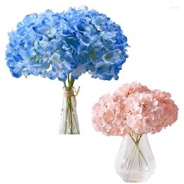 Decorative Flowers Artificial Hydrangea Bouquets Heads Silk Head For Wedding Centerpieces Floral Home Decoration With Long Stems