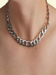 XMAS Gifts for Mens boys huge heavy 12mm 24 inch silver stainless steel Figaro necklace NK Chain Link necklace for mens65641215815526