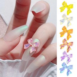 Nail Art Decorations 50Pcs Mocha Ribbon Bowknot Jewelry Aurora Bow DIY Korean Japanese Design Parts Symphony Candy Color Accessory #10