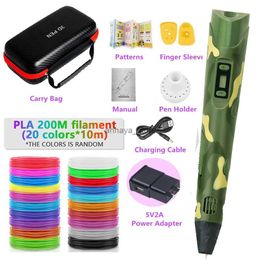 Intelligence toys 3d Pen for Kids Rechargeable 3D Drawing Pen Set with PLA Filament Carry Bag Pofessional Creative Toys for Child Gift1L23116