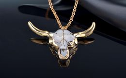 New Bohemian Tauren Cow Pendant Bull Head Necklace Long Chain Gold Horn Stylish Women Men Fashion Jewellery Gift6527332