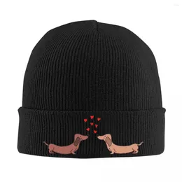 Berets Dachshund Wiener Dog Hats Autumn Winter Skullies Beanies Warm Doxie Love Cap Men Women Acrylic Skullcap