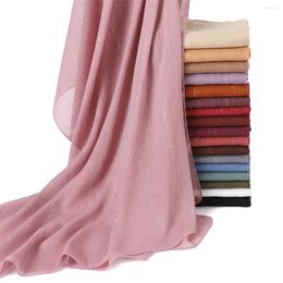 Scarves Women Bubble Chiffon Long Plain Color Gold Lurex Scarf Spring Wraps Lightweight Beach Sunscreen Stoles Soft Head Shawls