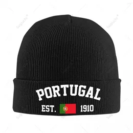 Berets Unisex Portugal EST.1910 Knitted Hat For Men Women Boys Winter Autumn Beanie Cap Warm Bonnet