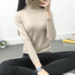 Women's Sweaters High Quality Autumn Winter Knitted Jumper Tops Turtleneck Pullovers Casual Women Shirt Long Sleeve Tight Sweater Girls