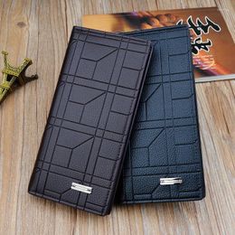 Wallets Men's Long Fashion Embossed Vertical Open Suit Bag Large Capacity Plus Soft Wallet