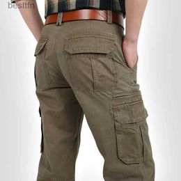 Men's Pants Brand Men Cargo Pants Army Green lti Pockets Combat Casual Cotton Loose Straight Trousers Military Tactical pantsL231212