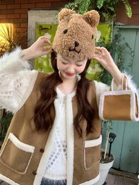 Women's Vests Autumn And Winter Fur Integrated Hairy Vest For Women Korean Version Thicken Outerwear Lambswool Jackets Fashion Comfortable