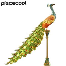 3D Puzzles Piececool Puzzle Metal Model Kits Colourful Peacock Toys DIY for Adult Jigsaw Assemblt Kit Birthday Gifts 231211