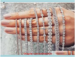 Tennis Bracelets Jewelry20 Style Sparkling Luxury Jewellery 925 Sterling Sier Multi Shape White Topaz Cz Diamond Gemstones Women Wed8883278