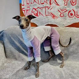 Dog Apparel Greyhound Colorblock Turtleneck Winter Clothes Soft Stretch Whippet Bedlington Thin Coat