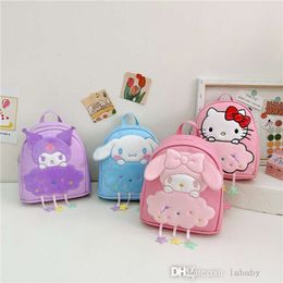 New Kindergarten Kids Backpack Cute Cartoon Kulomi Melody Children Girls Backpacks PU Leather Outdoor Travel School Bag For Gifts