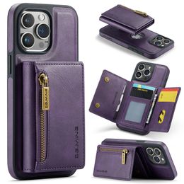 Magnetic Detachable Wallet Leather Phone Case For iPhone 15 14 13 12 11 Pro max 15Plus 14Plus Shockproof protect Back Cover