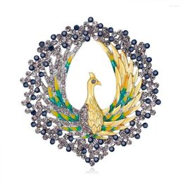 Brooches CINDY XIANG Vintage Enamel Large Peacock Brooch Pins For Women Creative Rhinestone Cute Animal Bird Accessories Jewelry240d