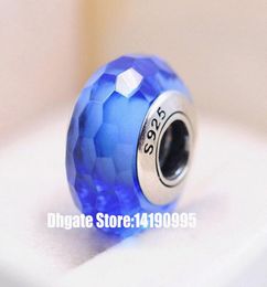 2pcs 925 Sterling Silver Blue Fascinating Faceted Murano Glass Beads Fit Style Jewellery Charm Bracelets & Necklaces4550659