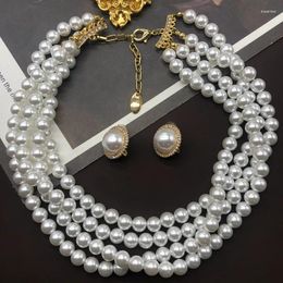 Choker Multilayer Glass Pearl Necklace High-quality Personalized Fashion Handmade Beaded Classic Collares