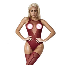 Women's Fishing Net Tight Lingerie Costumes Erotic Mesh Hollow See Through Full Body Stocking Sexy Perspective Pantyhose Clothes sexy