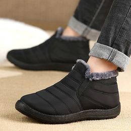 Boots Snow Boots Men Breathable Unisex Shoes Plush Men's Winter Sneakers Warm Fur Shoes Men Waterproof Ankle Boots Footwear Work Shoes 231212