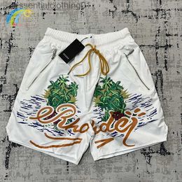 Men's Shorts Coconut Tree Letters Print Beach Shorts Summer Men Woman 1 1 Casual Sand Drstring Breeches Simple Quick Drying L231212