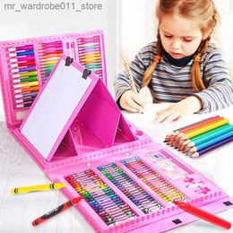 Watercolour Brush Pens Painting Educational Toys 42-208PCS ldren Art Set Watercolour Pencil Crayon Water Pen Drawing Board Doodle Supplies Kids Gift Q231212