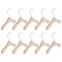 10pcs Dog Clothes Rack Hanger Home Pet Costume Silver Wood Color 2201133454