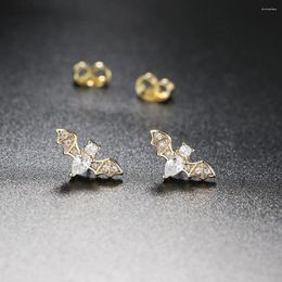 Stud Earrings Cute Bat For Women Trend Gothic Cartilage Ear Accessories Gold Colour Zirconia Fashion Jewellery 2023