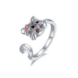 Cluster Rings Adjustable Cute Ring Fashion Cartoon Cat Horse Jewelry Accessories For Girls Children Kids Women Party Gift Drop Deliver Dhfs3