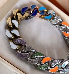 Men039s Chain Bracelet Unfading Titanium Steel Crystal Hand catenary Luxury Bracelets 20cm6580833