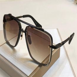 Square Sunglasses Six 121 Matte Black Brown Shaded Men Fashion Sunnies Sun Glasses UV Protection Eyewear with box245w