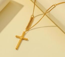 Pendant Necklaces 18K Gold Men Chain Stainless Steel Jesus Big Necklace For Women Metal Short Choker Collar Gift Bag Packaging8475540