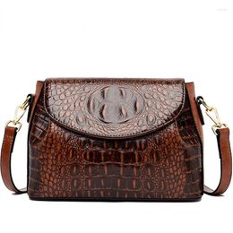 Evening Bags Shoulder For Women Head Layer Cowhide Crocodile Pattern Bag Female Designer Old Lady Mother Gift Crossbody Vintage Tote