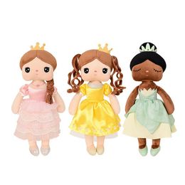 38CM Lovely Metoo Angela Plush Kids Toys Girls Doll Fairy Princess Dress Kawaii Girls Children Birthday Christmas Gift Girls Plushies Pink Green Yellow