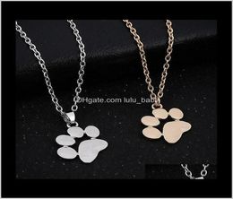 Pendant Cat And Dog Paw Print Animal Jewellery Women Necklace Cute Delicate Statement Necklaces 29Mjy 5Jasy4637061