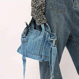 Brands Denim Tote Women Shoulder Bag Small Design Canvas Jeans Shopper Bags for Handbags Crossbody Female Purse 220519229U