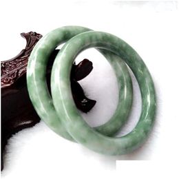 Bangle Bangle Hand-Carved Lucky Amet Gifts For Women Her Men Natural Green Jade Bracelet Charm Jewellery Fashion Accessories Drop Deli Dhift